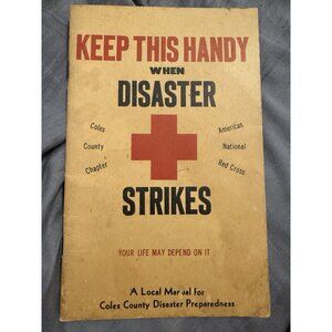 Vintage Coles County Illinois Disaster Red Cross Booklet